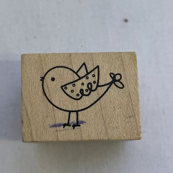 RUBBER STAMP Wood Block Lot Birds Birdhouse Twig 4 stamps Crafts Cards Scrapbo - Picture 5 of 10